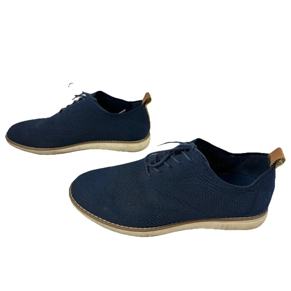 Penguin By Munsingwear Boat Shoes Mens 9 Navy Blue Lace Up Polyester Knit Casual